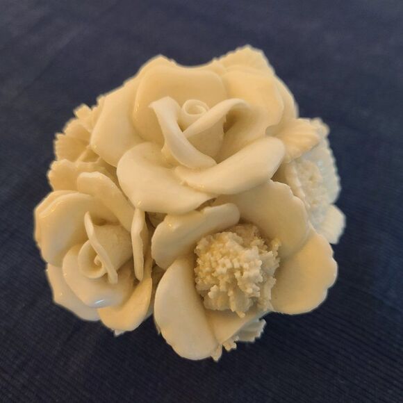 Vintage Japanese Ardalt Verithin Floral Arrangement Porcelain Flower Basket - Picture 3 of 15